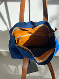 Zip Top Tote cobalt pony