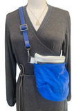 Palermo Pouch, blue hair with silver