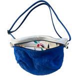 Palermo Pouch, blue hair with silver