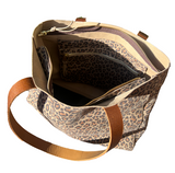 Zip Top Tote cheetah print