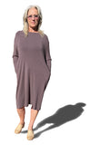 40 Dress, mauve bamboo cotton