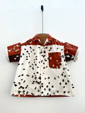 Short Sleeve Shirt, 1977 Dog Paw Print Cotyon