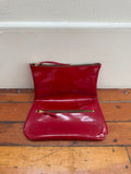Foldover Pouch red patent