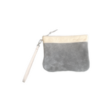 Zip Pouch in Charcoal Suede