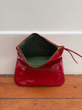 Foldover Pouch red patent