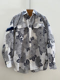 Long Sleeve Vintage Cotton Kimono Shirt