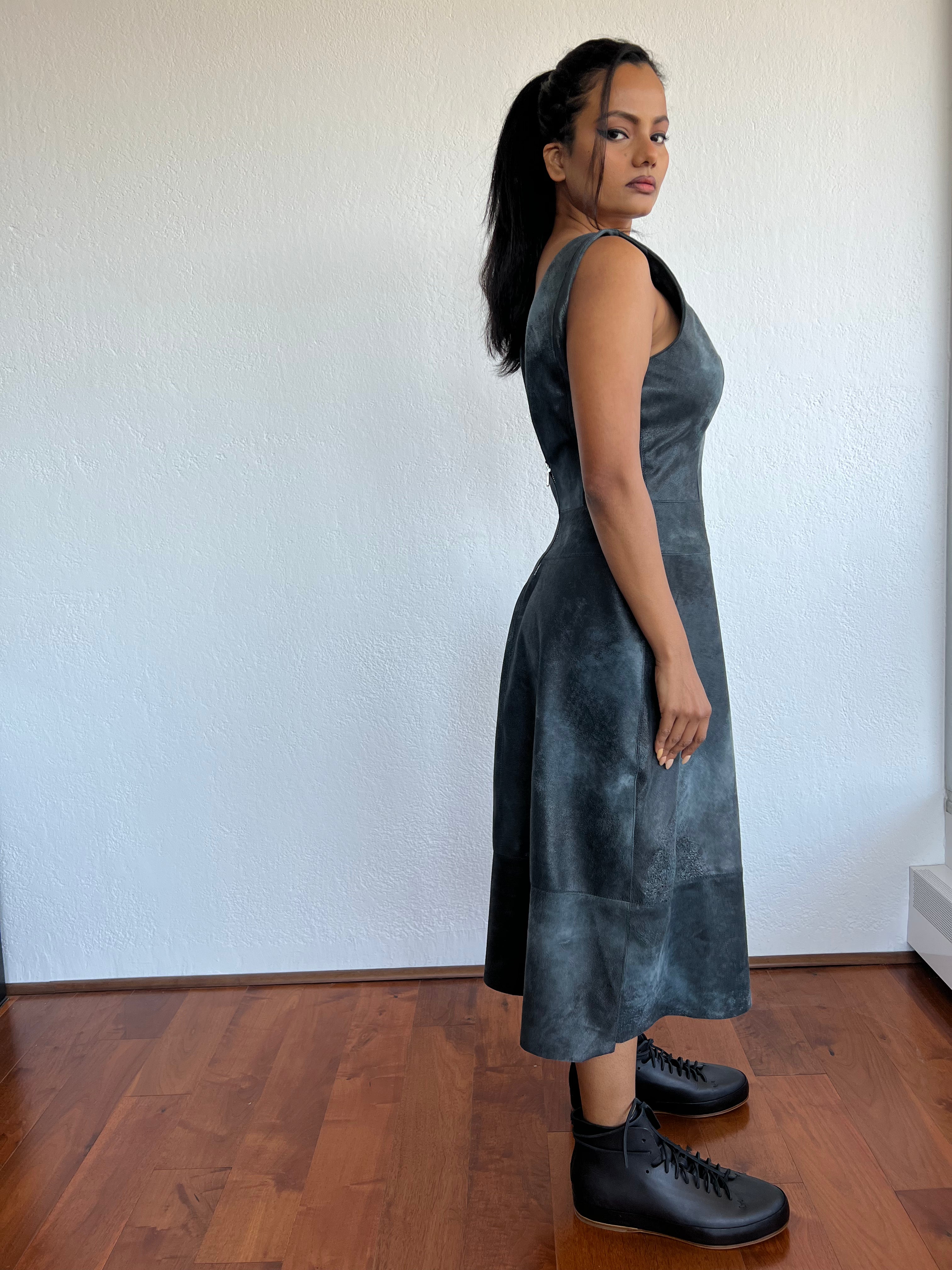 Marielena Distressed Calfskin Dress
