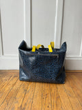 Traveler Tote in Blue Cheetah