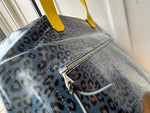 Traveler Tote in Blue Cheetah
