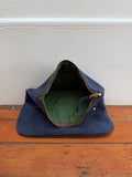 Foldover Pouch navy suede