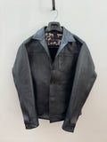 Trucker Jacket in black oil tan