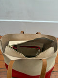 Everyday Tote Vachetta with  Red Paint