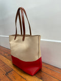 Everyday Tote Vachetta with  Red Paint
