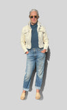 Ivory Tumbled Deerskin Jean Jacket