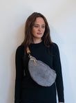 Palermo Pouch, charcoal suede