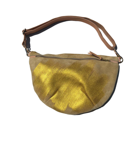 Palermo Pouch, painted sand suede