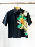 Hawaiian shirt, peacock on vintage silk (multi color)