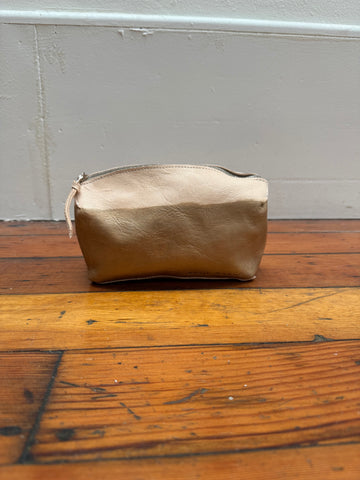 Pod Pouch in veg tan leather with bronze metallic