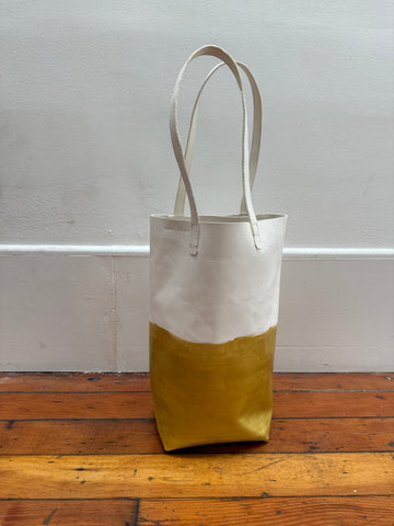 Paper Bag veg tan gold metallic