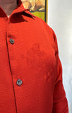 Long Sleeve Kimono Shirt, vintage red silk