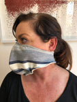 Blue Stripe Knit Face Mask