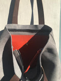 Zip Top Tote charcoal suede