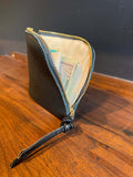 Large Zip Wallet in Black Pebble Skin