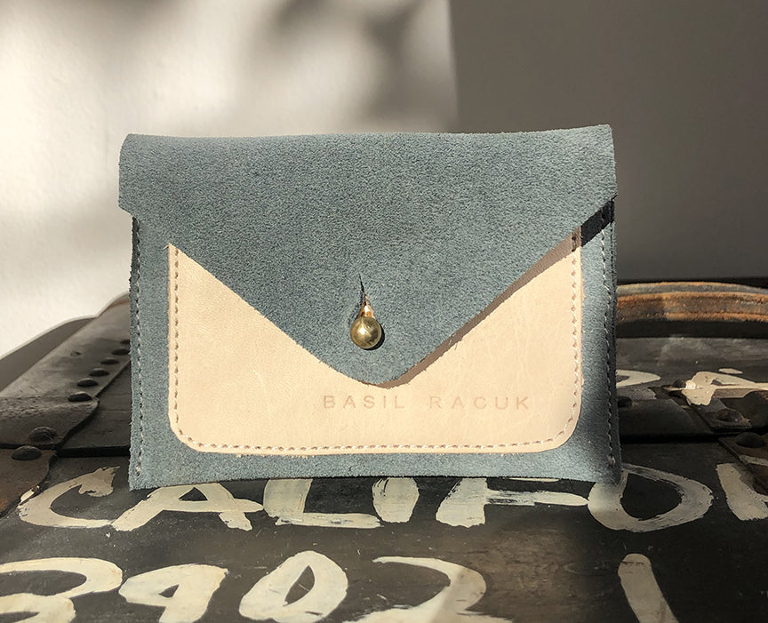 Pocket Wallet Greengrey Suede