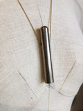 Basil Racuk tube pendant in sterling silver