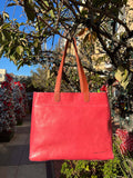 Zip Top Tote camellia leather