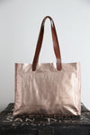 Zip Top Tote rose gold metallic