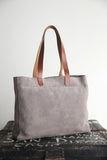 Zip Top Tote charcoal suede